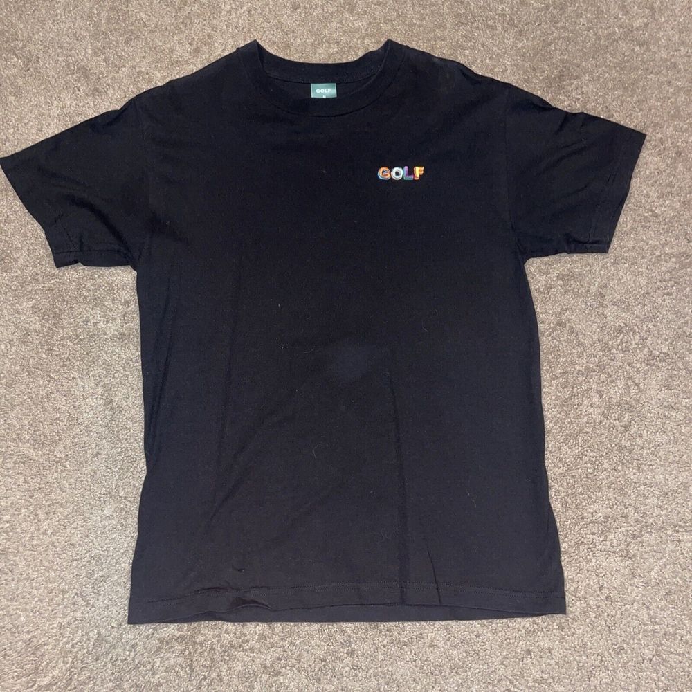 Tyler The Creator GOLF Shirt Men's Black Rainbow Text Size Medium